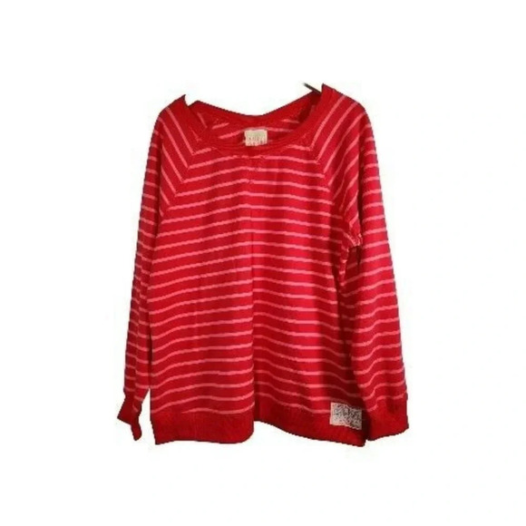 Old Navy Sweaters - Old Navy  RED/WHITE Striped Sweat Shirt Women's XL Longsleeve Crewneck